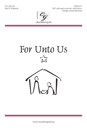 Book cover for For Unto Us