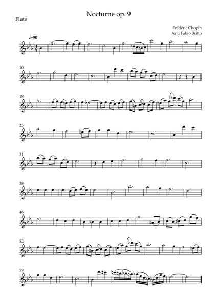 Nocturne Op.9 No. 2 (Frédéric Chopin) for Flute Solo