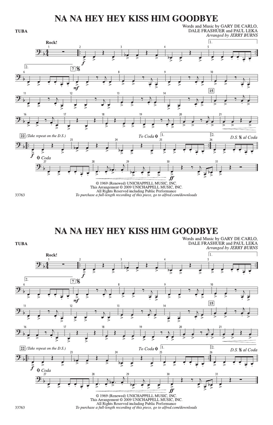 Na Na Hey Hey Kiss Him Goodbye: Tuba