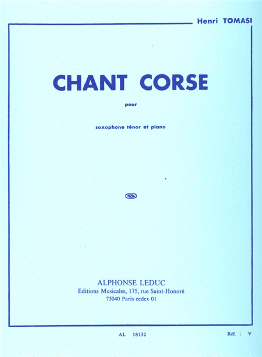 Chant Corse Tenor Saxophone scores gallery preview page 1