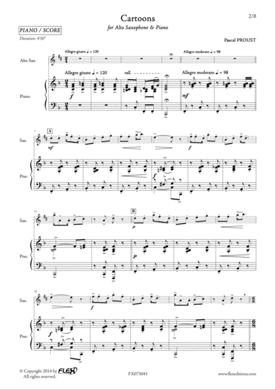 Cartoons Cartoons Alto Saxophone scores gallery preview page 2