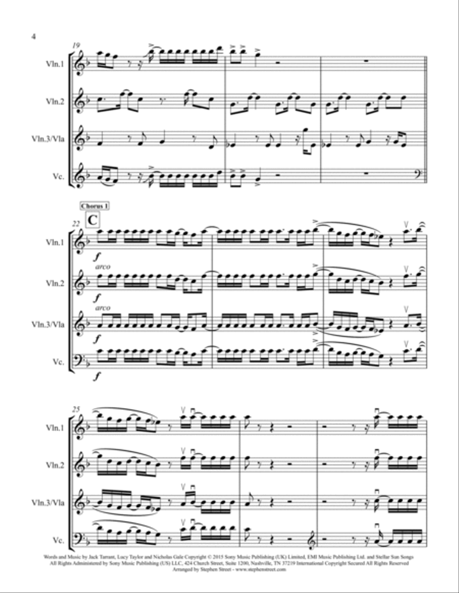 Be The One String Quartet scores gallery preview page 4