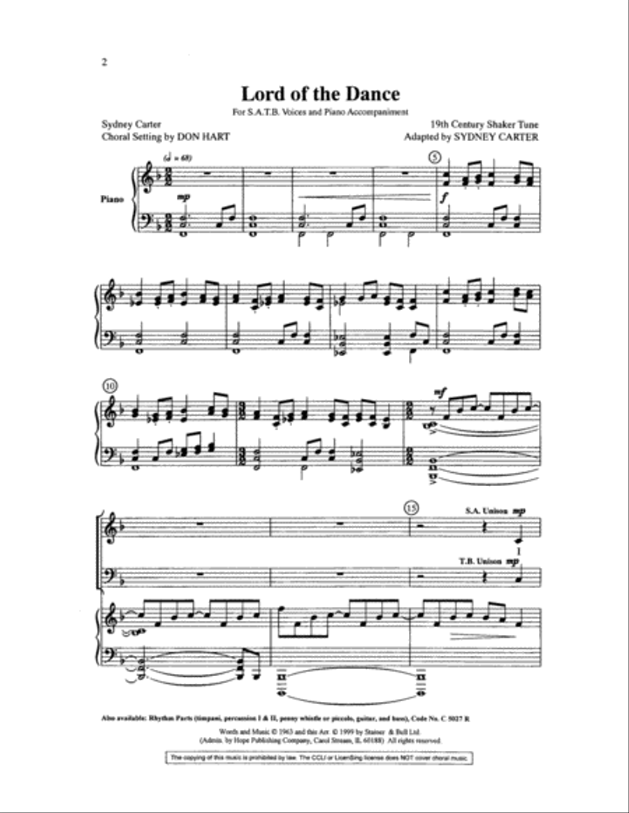 Lord of the Dance 4-Part scores gallery preview page 3