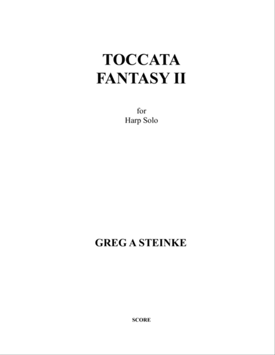 Toccata Fantasy II for Harp Solo Harp scores gallery preview page 1