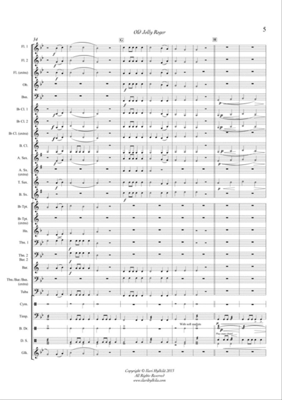 Old Jolly Roger (For Young Band - Score and the parts) Concert Band scores gallery preview page 5