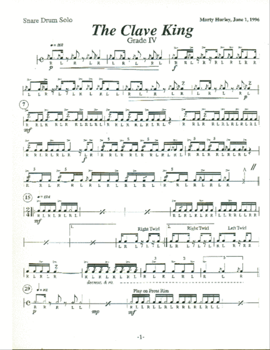 Clave King, The - Snare Drum Percussion scores gallery preview page 2
