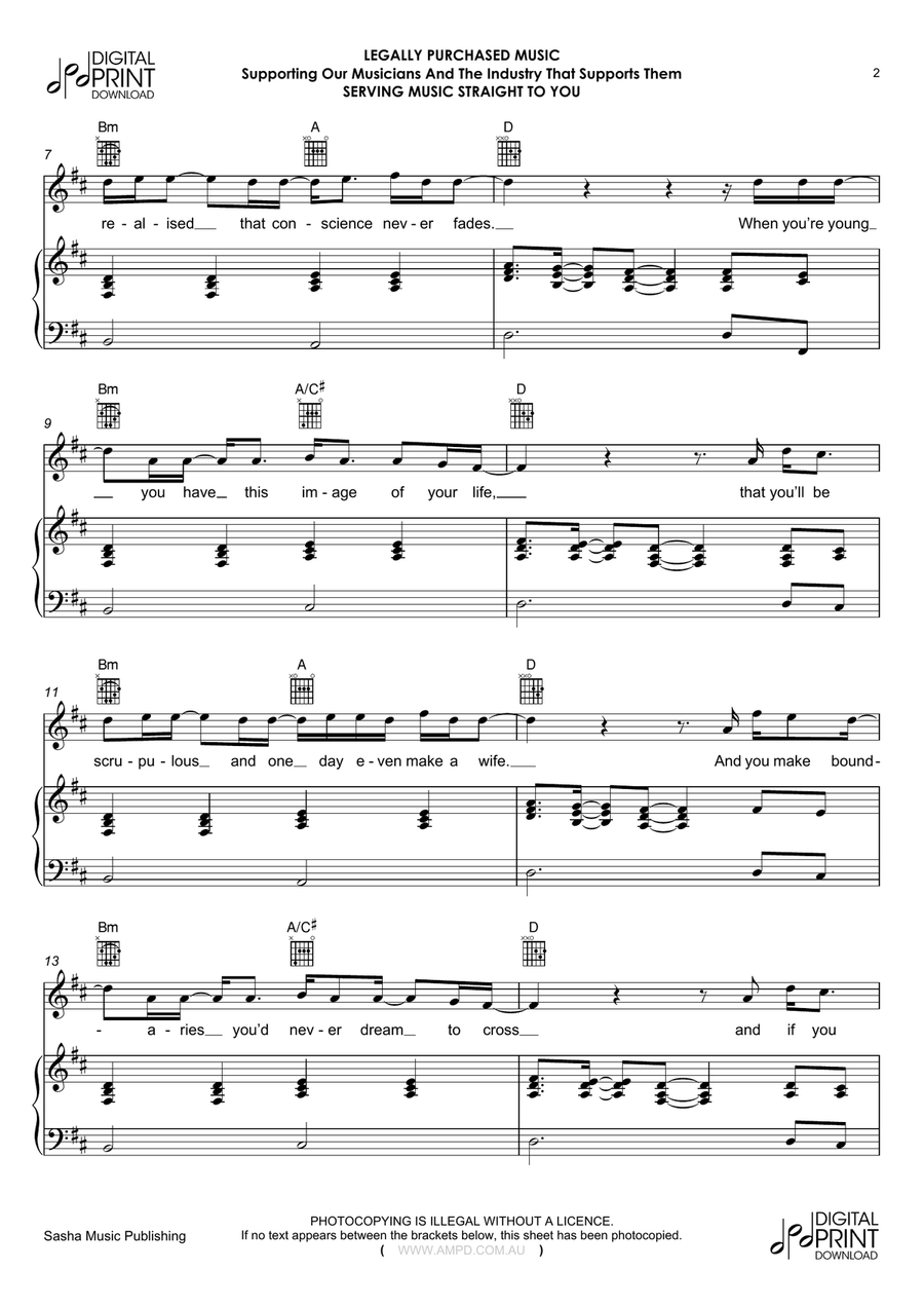 Special Two Piano, Vocal, Guitar scores gallery preview page 2