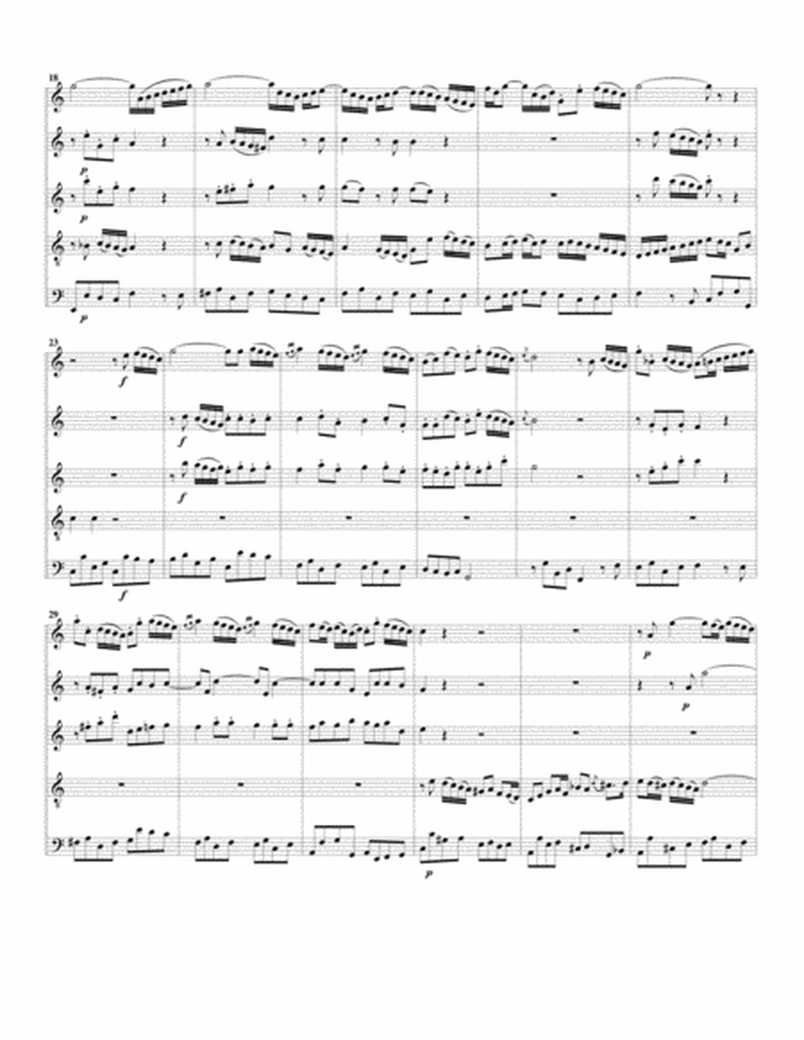 Aria: Gott ist gerecht from Cantata BWV 20 (arrangement for 5 recorders)