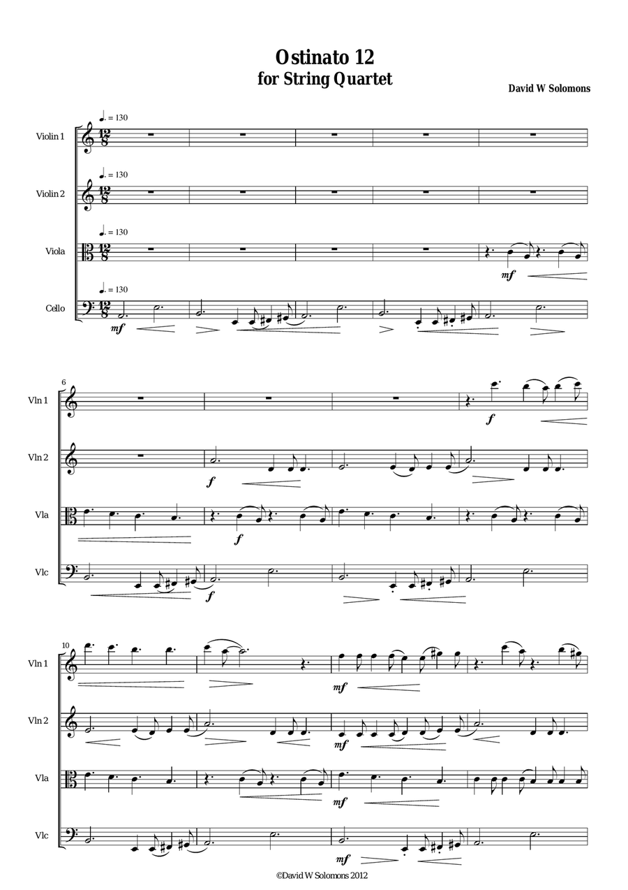 Ostinato 12 for string quartet