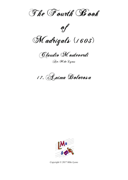 Monteverdi - The Fourth Book of Madrigals - 17. Anima dolorosa image number null