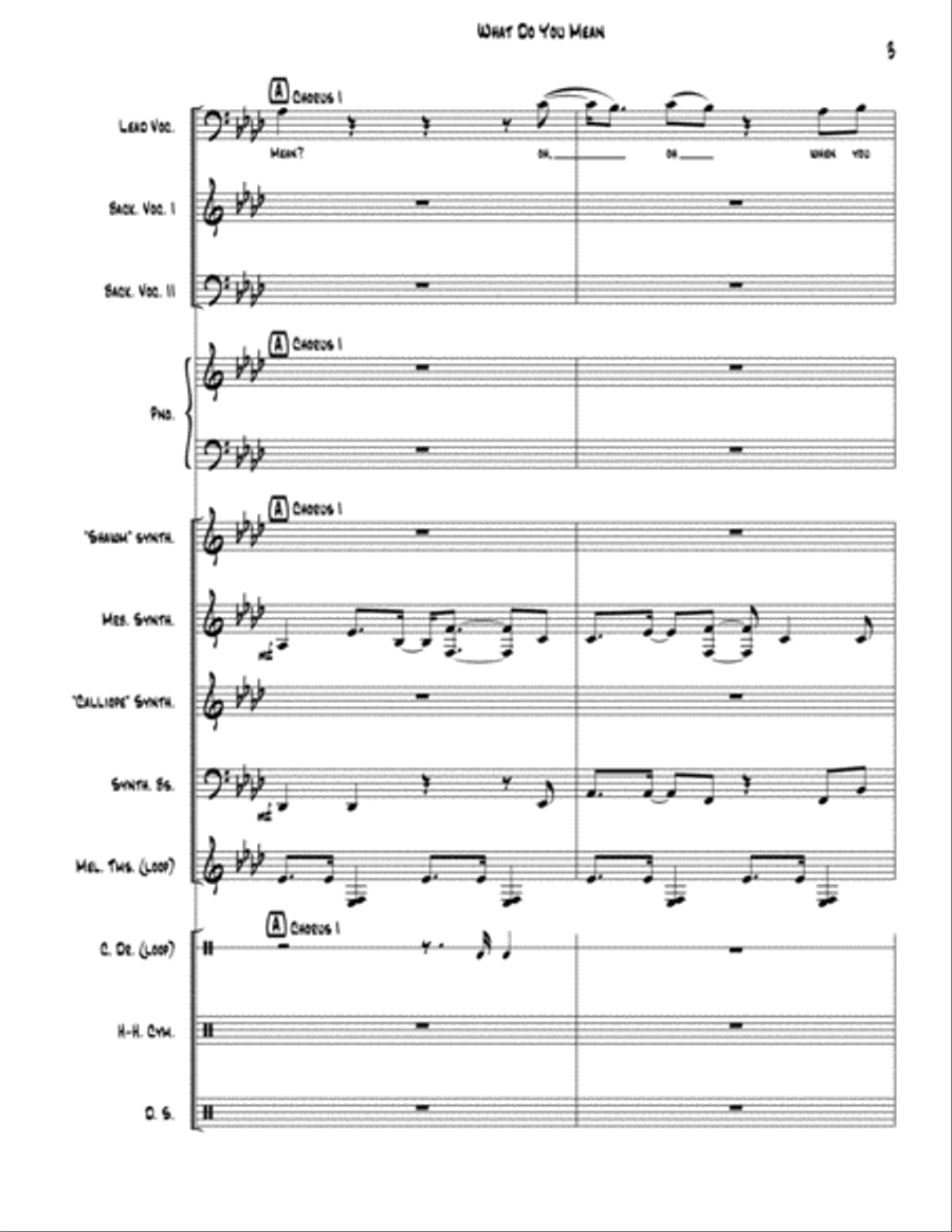 What Do You Mean? Small Ensemble scores gallery preview page 3