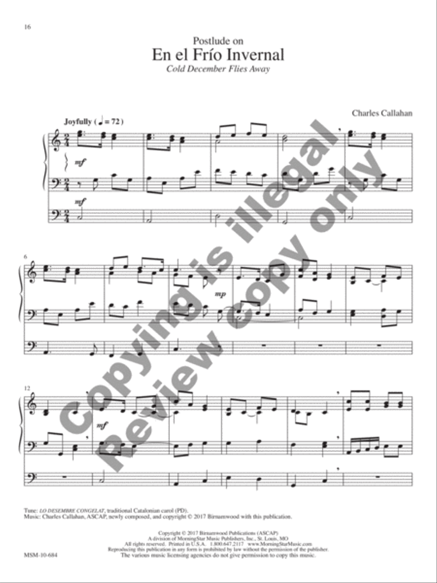 Cantad al Señor: 12 Spanish and Latin American Hymn Settings for Organ Organ Solo scores gallery preview page 23