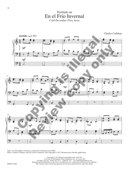 Cantad al Señor: 12 Spanish and Latin American Hymn Settings for Organ image number null
