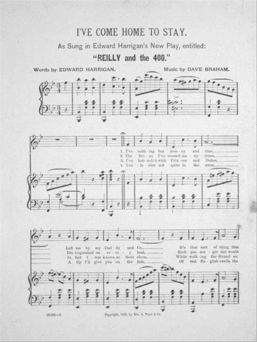 I've Come Home To Stay. Song Voice scores gallery preview page 2