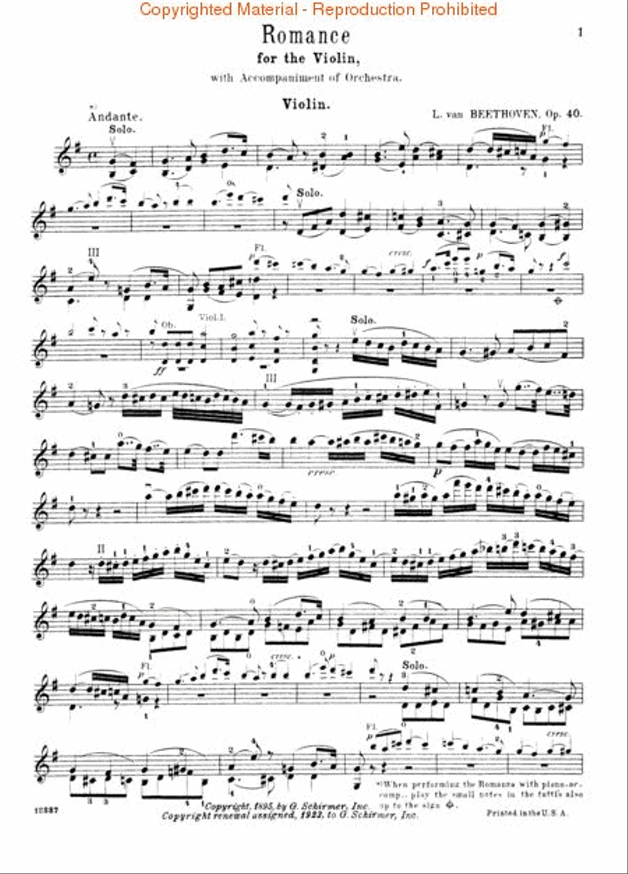 2 Romanze, Op. 40 and 50 Violin Solo scores gallery preview page 2