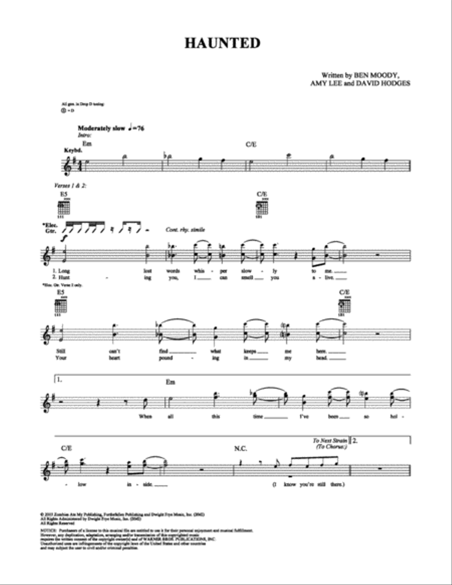 Haunted Electric Guitar scores gallery preview page 1