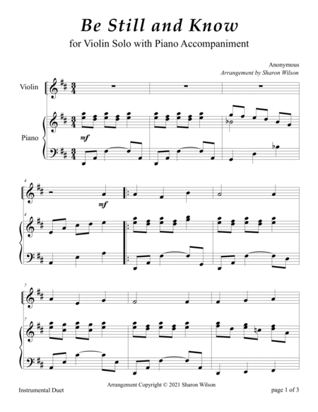 Hymns and Choruses (A Collection of 10 Easy Violin Solos with Piano Accompaniment) by Sharon Wilson Violin Solo - Digital Sheet Music