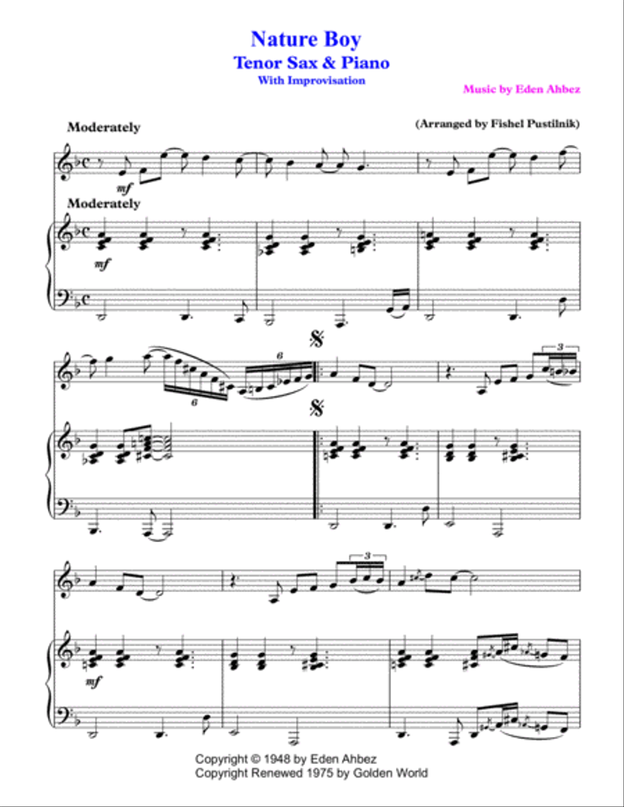 Nature Boy Woodwind Duet scores gallery preview page 2