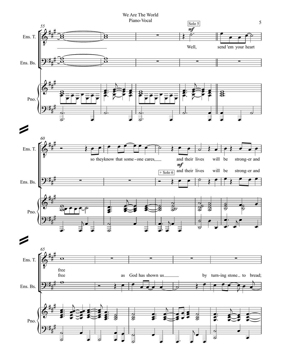 We Are The World TTBB scores gallery preview page 5