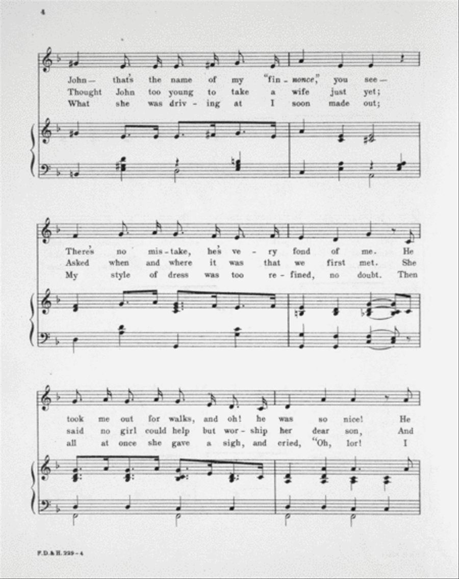 Poor John! Vesta Victoria's New Songs Voice scores gallery preview page 3