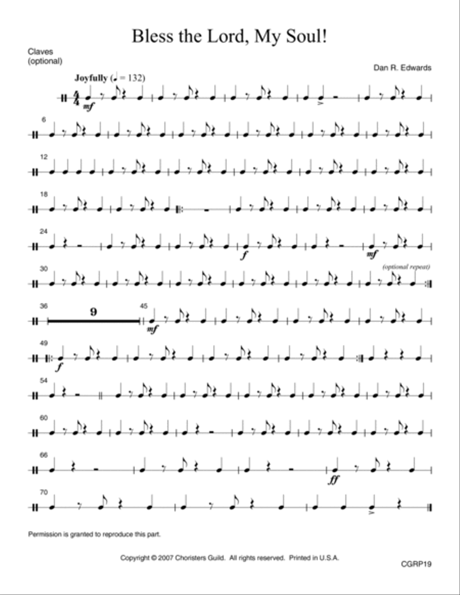 Bless the Lord, My Soul! Reproducible Instrumental Parts Voice scores gallery preview page 5