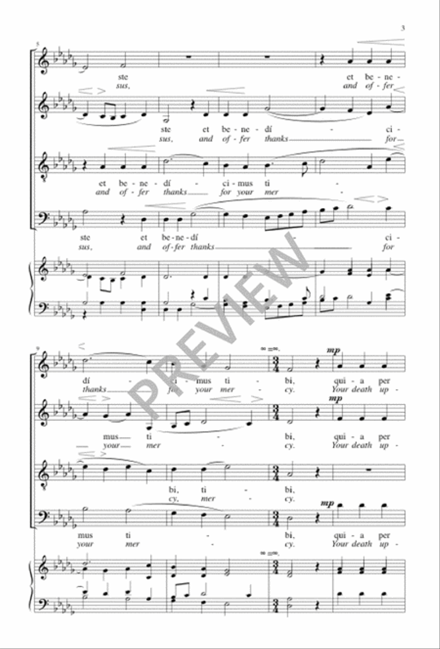 Adoramus Te, Christe 4-Part scores gallery preview page 3