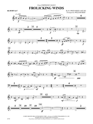 Frolicking Winds (from Symphonic Dance): 4th F Horn