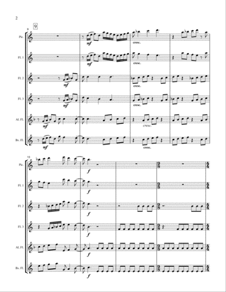 Olympic Prelude for Flute Choir Flute Choir scores gallery preview page 2