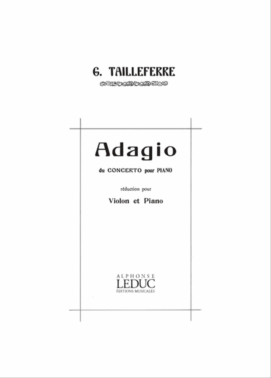 Germaine Tailleferre: Adagio Violin Solo scores gallery preview page 1