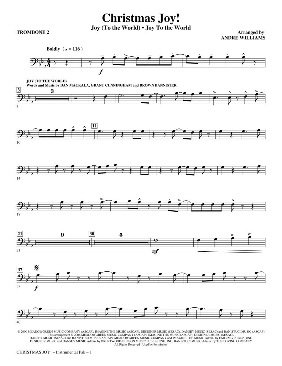 Christmas Joy! - Trombone 2 Choir scores gallery preview page 1