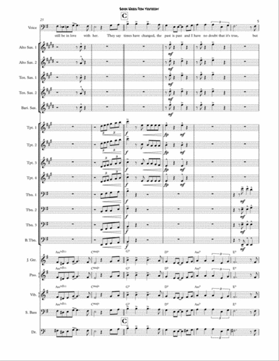 Seven Weeks From Yesterday Jazz Ensemble scores gallery preview page 5