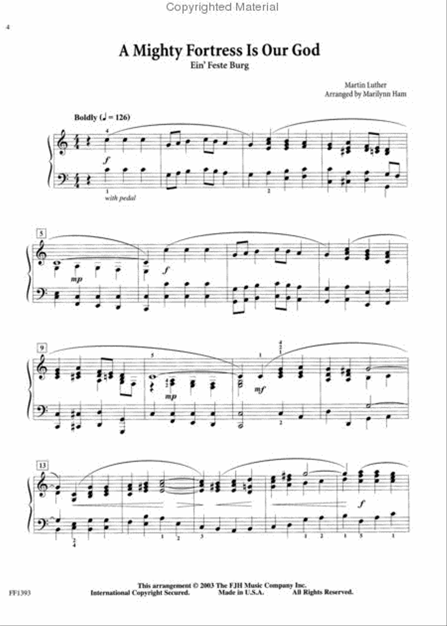 A Mighty Fortress Is Our God Piano Solo scores gallery preview page 2