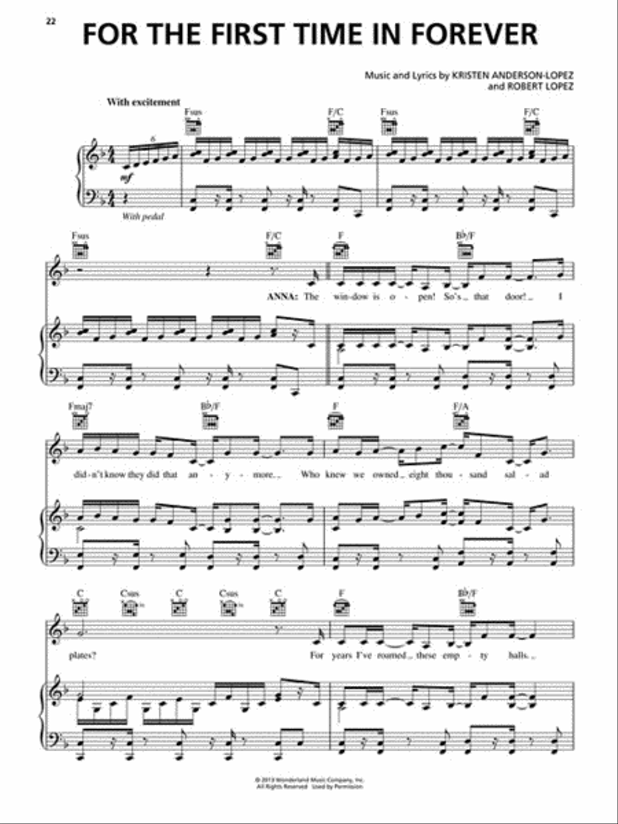 Frozen Piano, Vocal, Guitar scores gallery preview page 3
