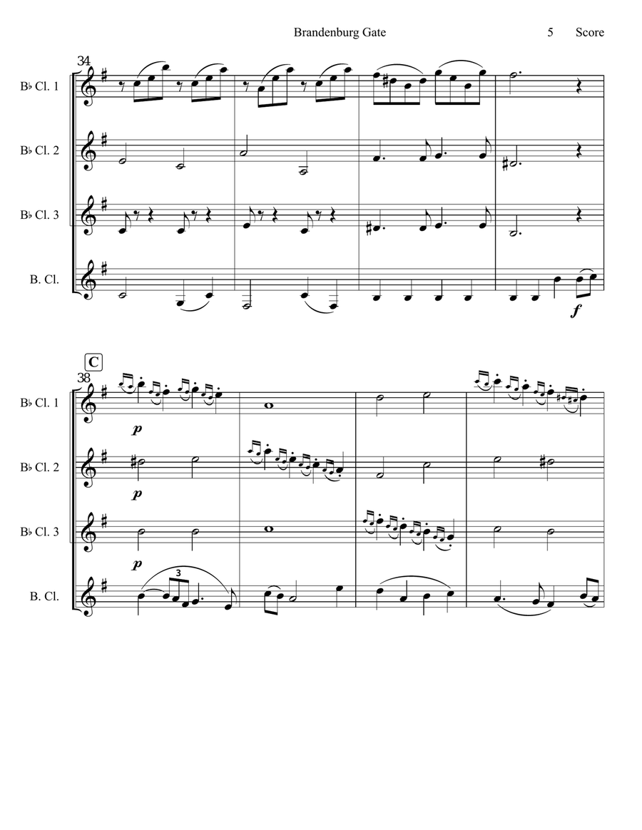 Brandenburg Gate Brandenburg Gate Woodwind Quartet scores gallery preview page 6