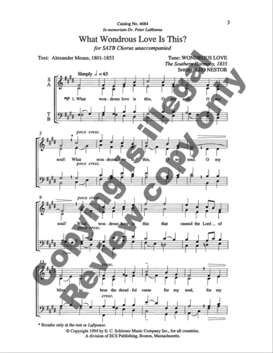 Three American Hymn-Tune Settings: 2. What Wondrous Love is This? 4-Part scores gallery preview page 12