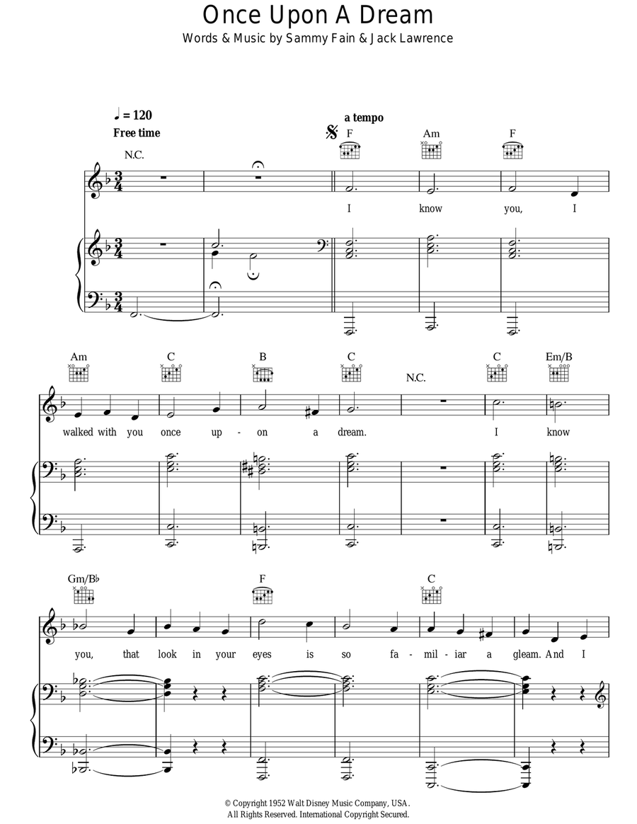 Once Upon A Dream Guitar scores gallery preview page 1