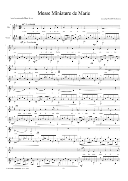 Messe Miniature de Marie for alto and guitar image number null
