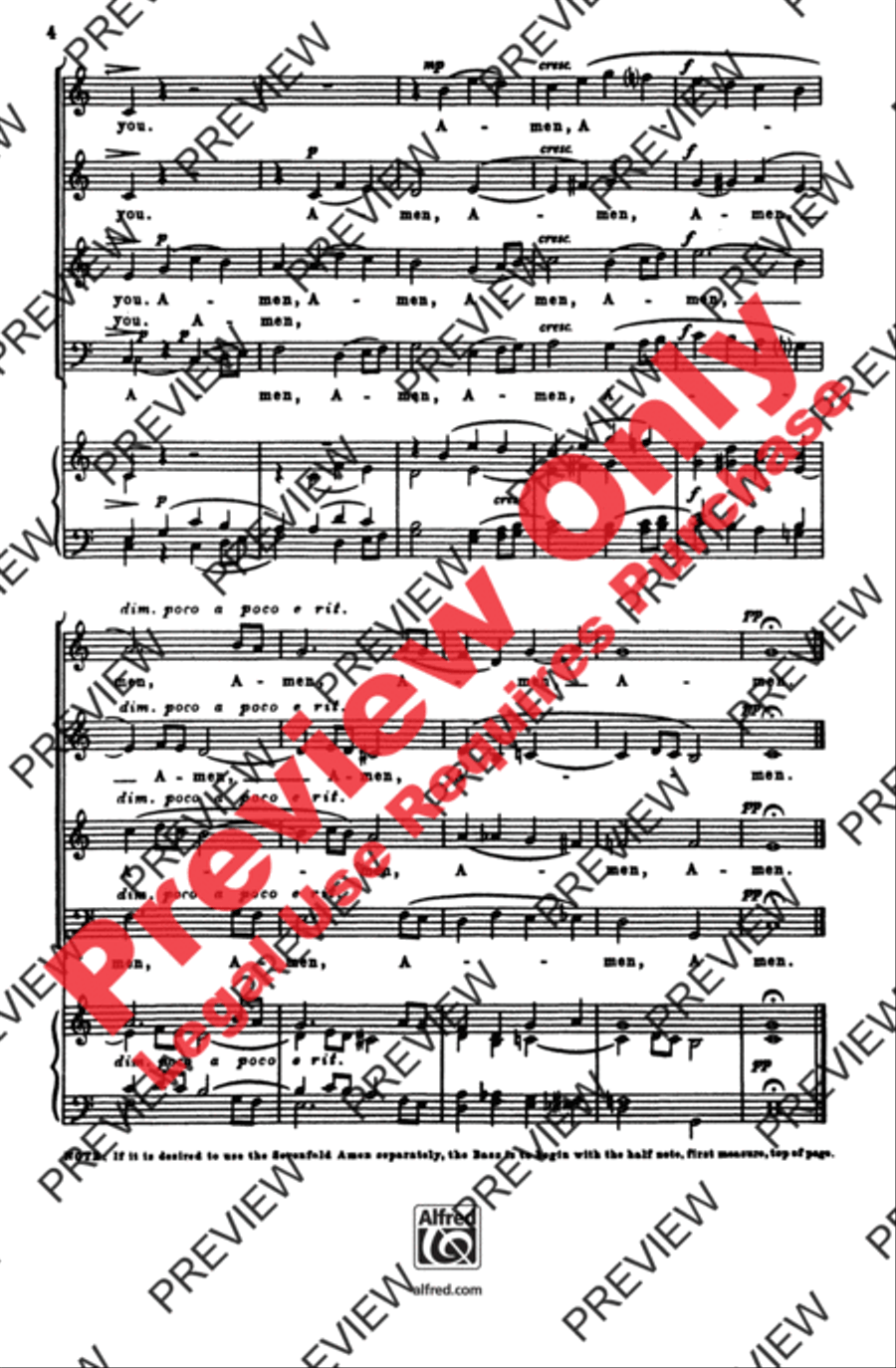 The Lord Bless You and Keep You 4-Part scores gallery preview page 4