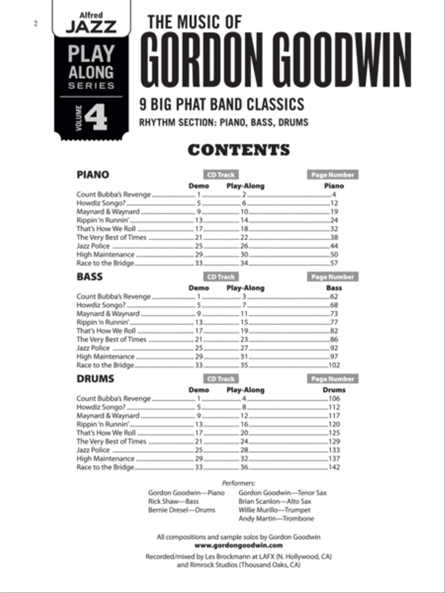 Alfred Jazz Play-Along -- The Music of Gordon Goodwin, Volume 4 Piano scores gallery preview page 2