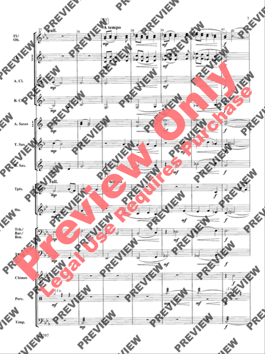 An American Hymntune (Amazing Grace) Concert Band scores gallery preview page 8