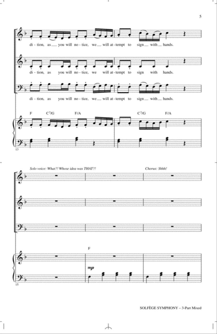 Solfege Symphony Solfege Symphony 3-Part scores gallery preview page 3