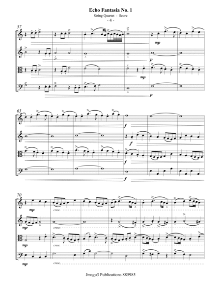 Sweelinck: Echo Fantasia No. 1 for String Quartet - Score Only image number null