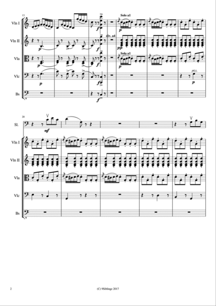 String Chamber Series: Barber of Seville (Largo al factotum) String Orchestra scores gallery preview page 2