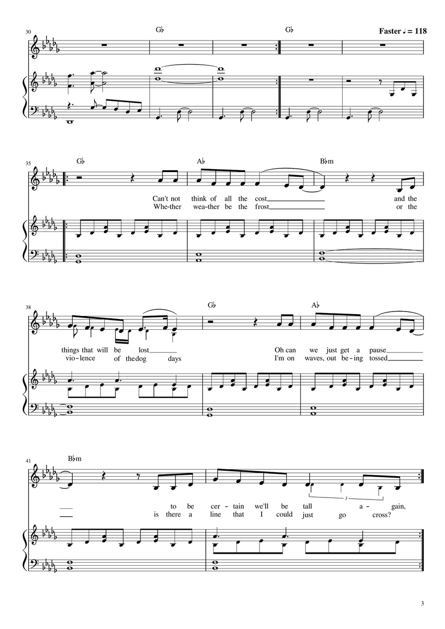 Evermore Piano, Vocal scores gallery preview page 3