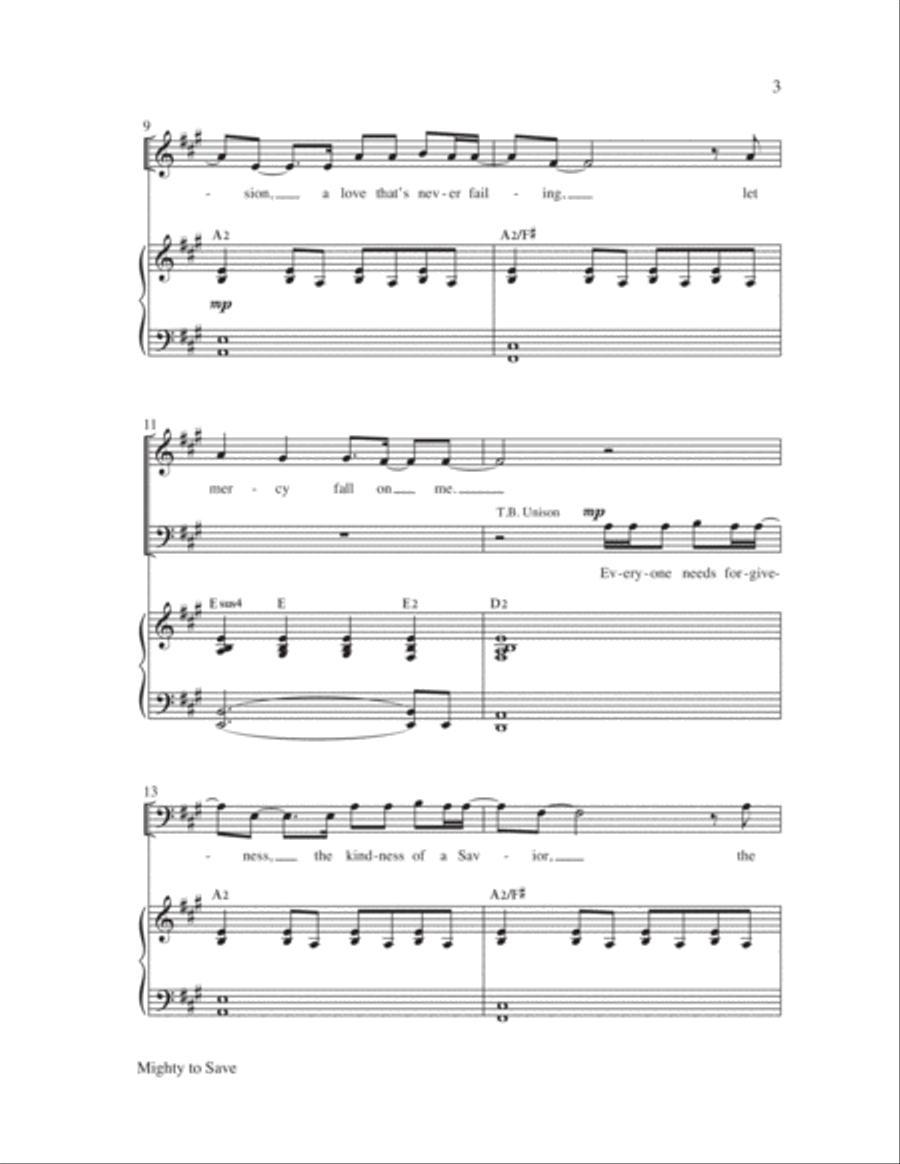 Mighty to Save 4-Part scores gallery preview page 3