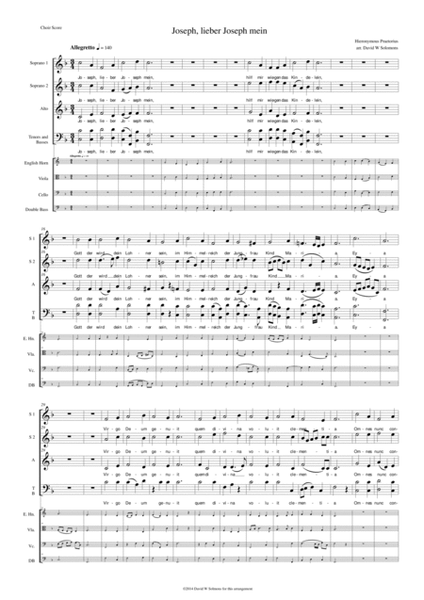 Josef, lieber Josef mein for choir and low instruments image number null