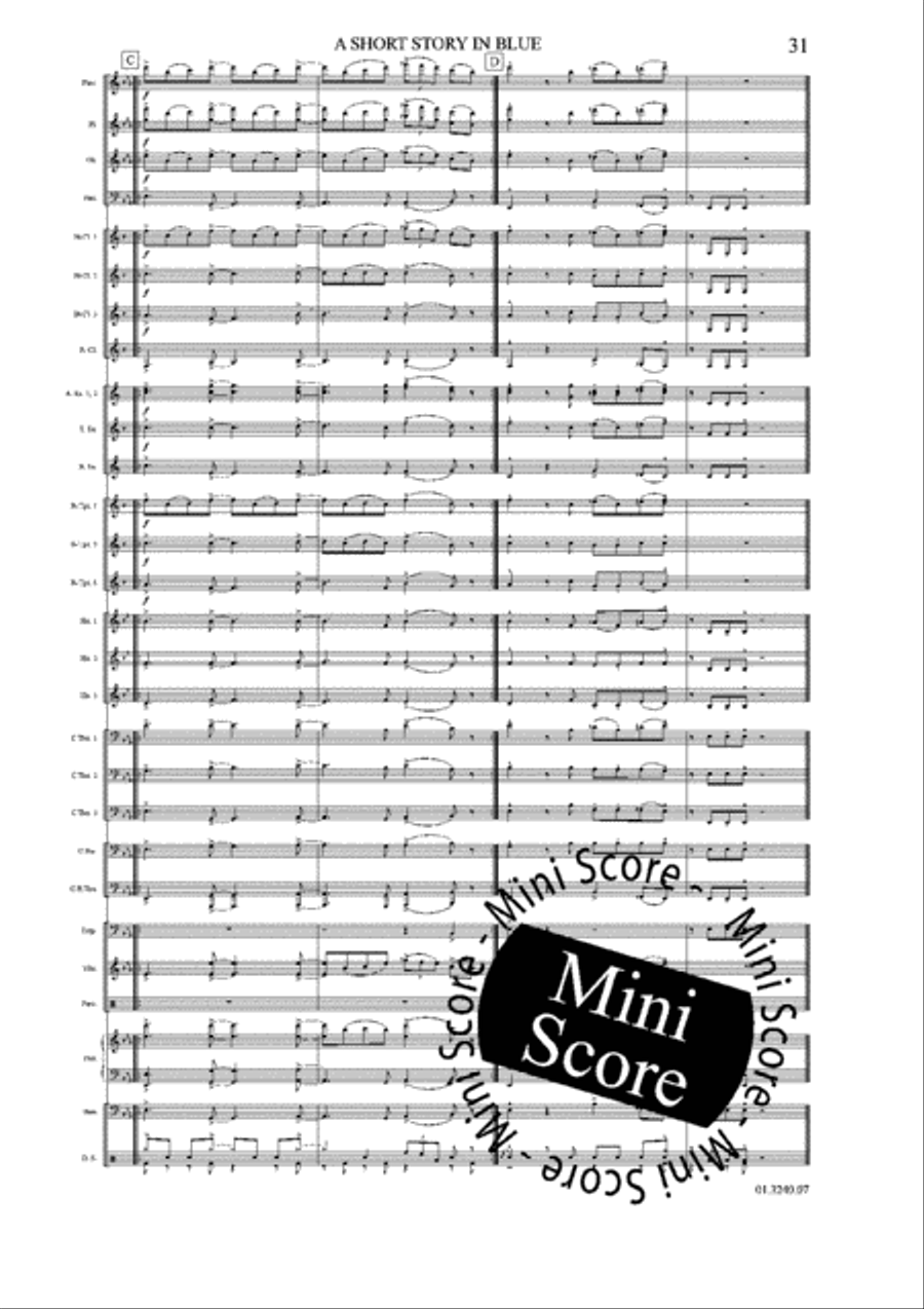 A Short Story in Blue Concert Band scores gallery preview page 37