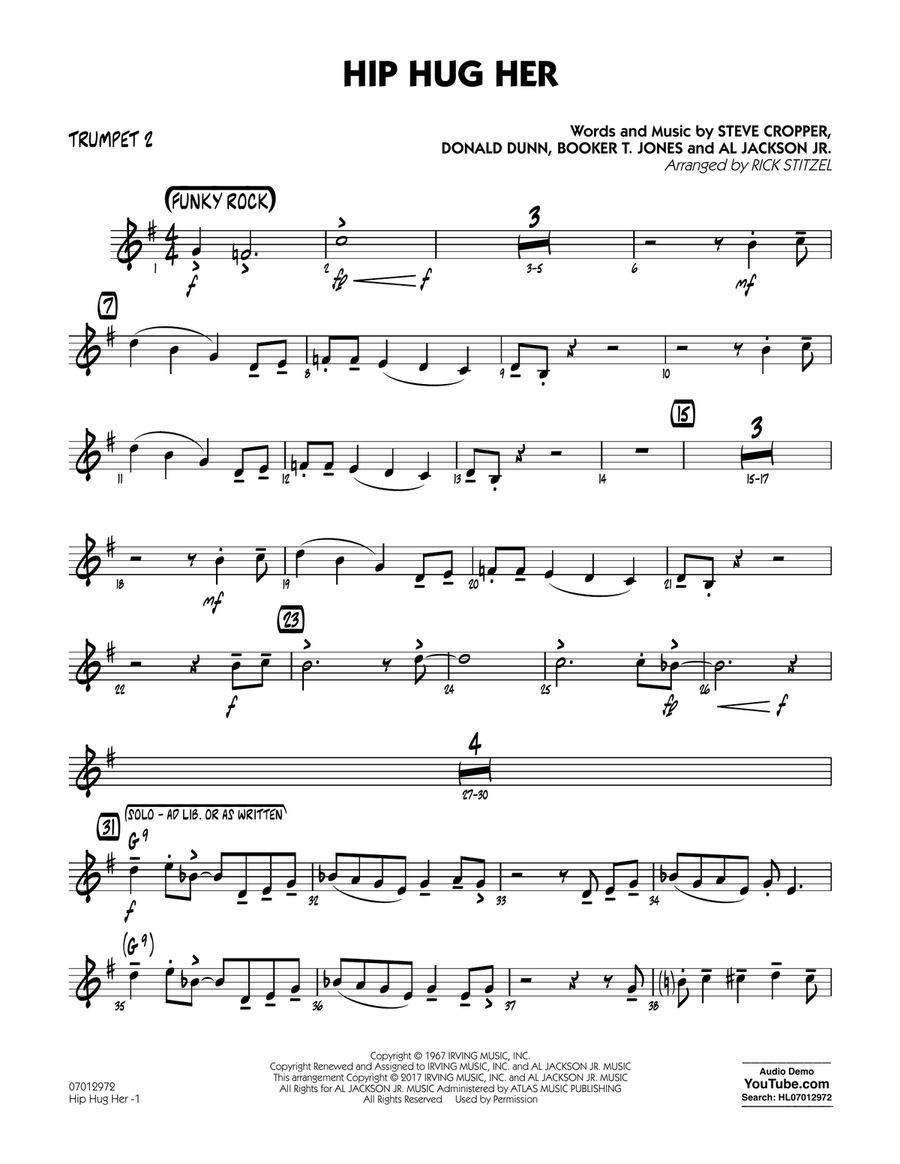 Hip Hug Her - Trumpet 2 Jazz Ensemble scores gallery preview page 1