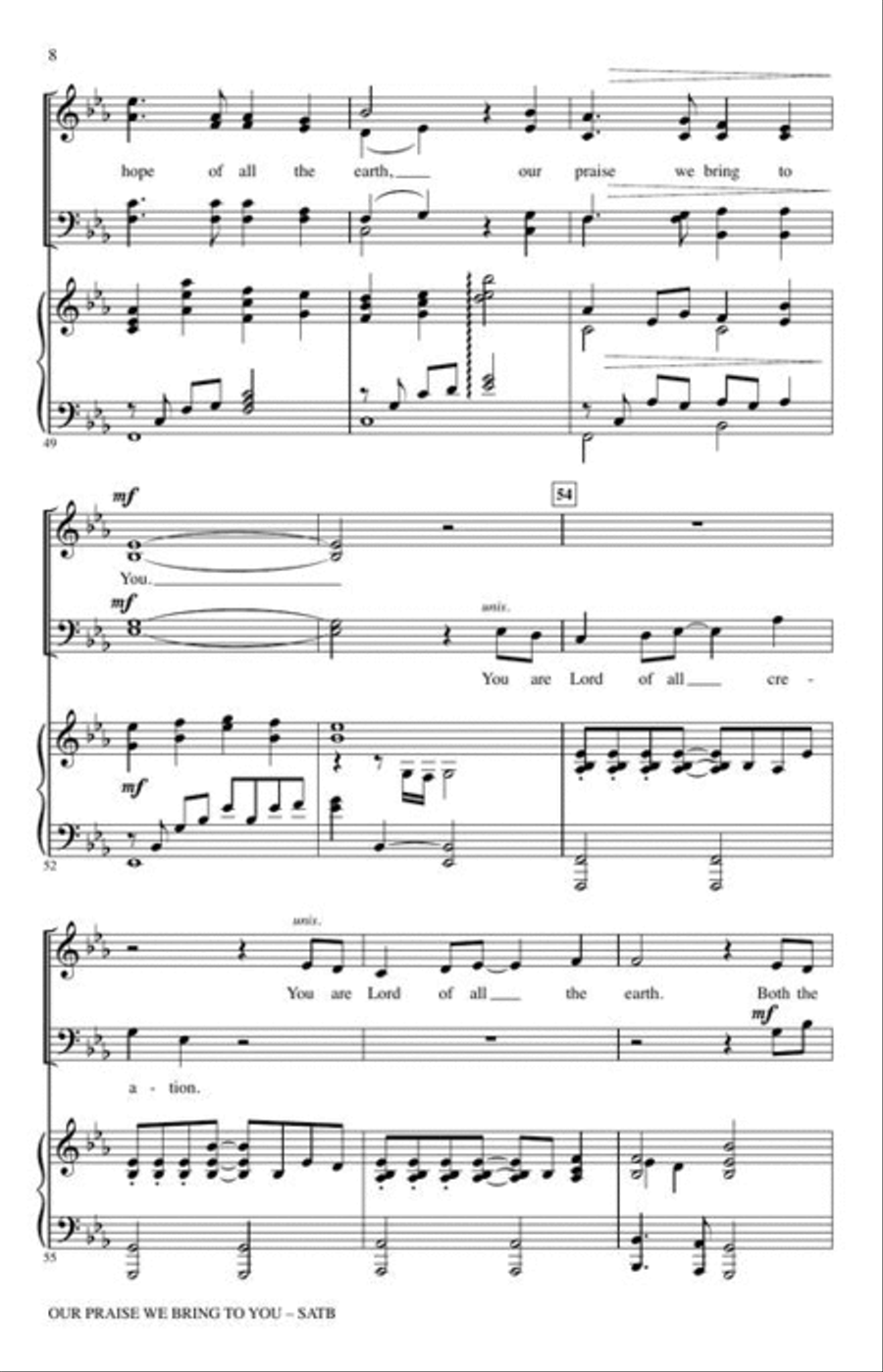 Our Praise We Bring to You 4-Part scores gallery preview page 6