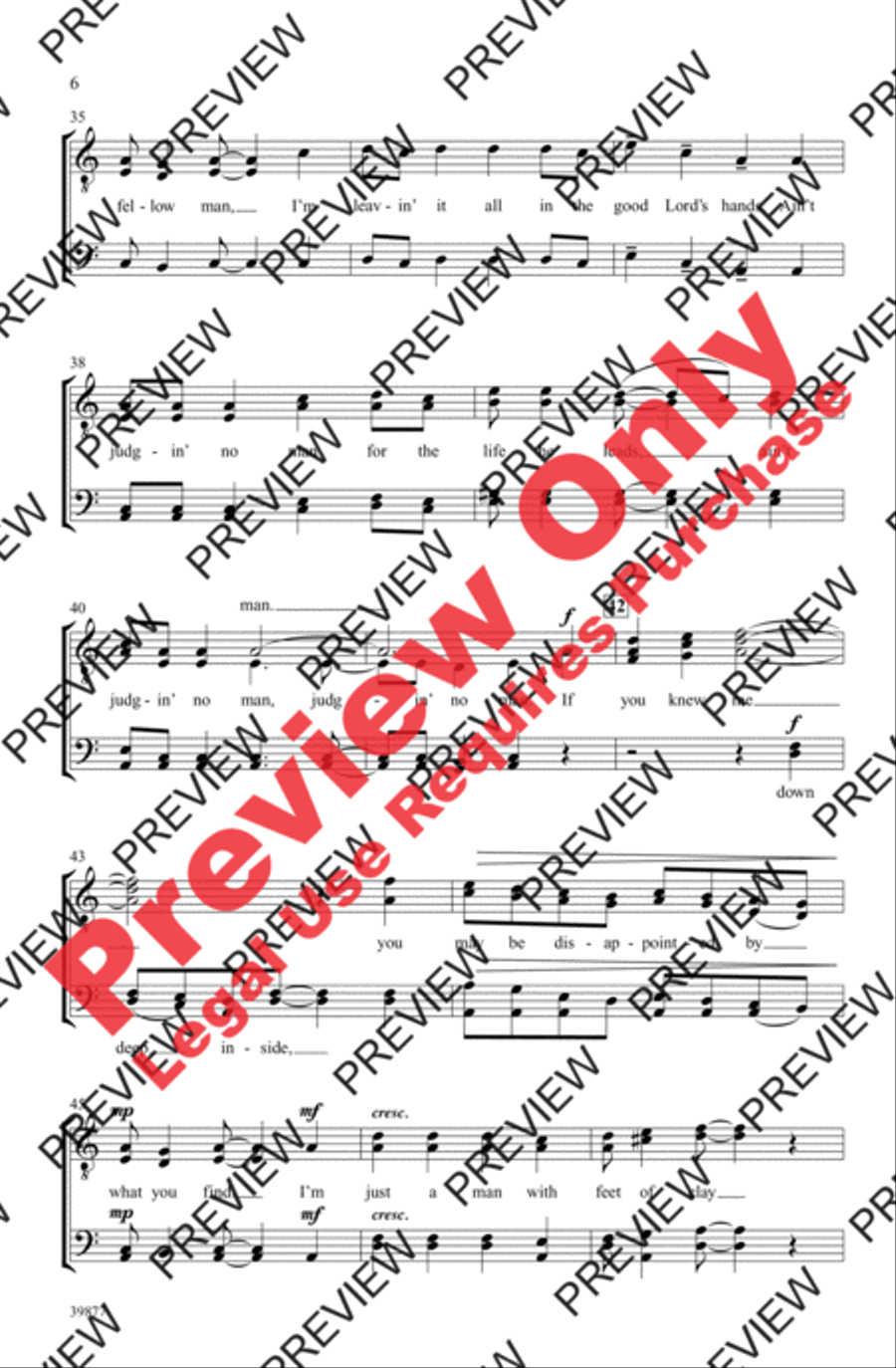 Ain't Judgin' No Man Men's Choir scores gallery preview page 5